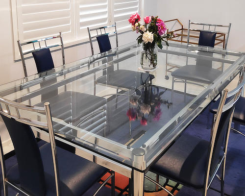 Glass dining table